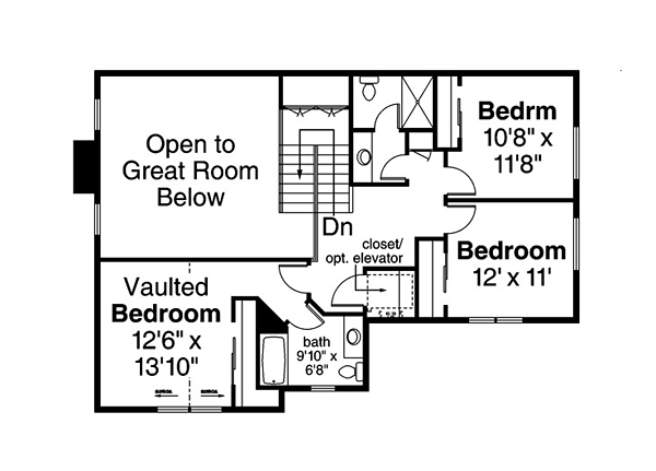 Country Farmhouse Ranch Traditional Level Two of Plan 41251