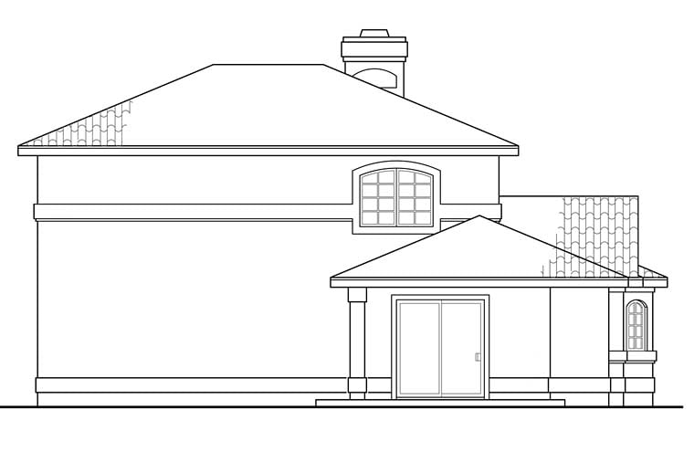 Florida, Mediterranean, Southwest Plan with 1998 Sq. Ft., 2 Bedrooms, 3 Bathrooms Rear Elevation