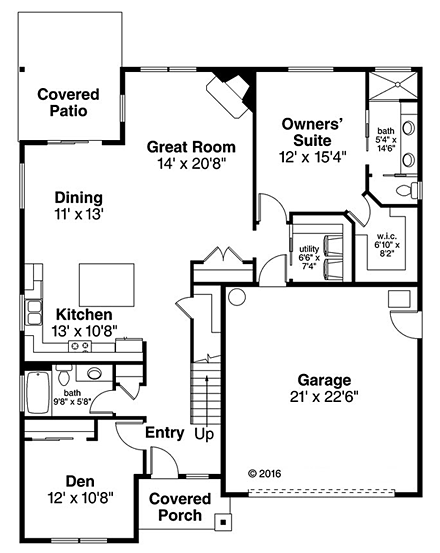 House Plan 41257 First Level Plan