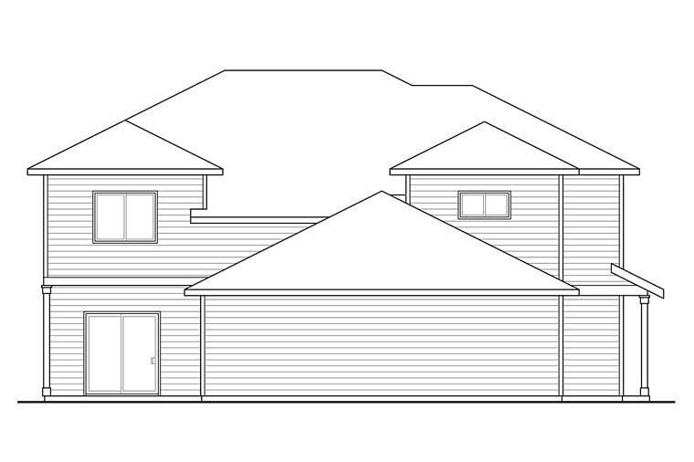 Traditional Rear Elevation of Plan 41258