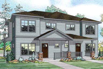 Contemporary Country Prairie Style Ranch Elevation of Plan 41259