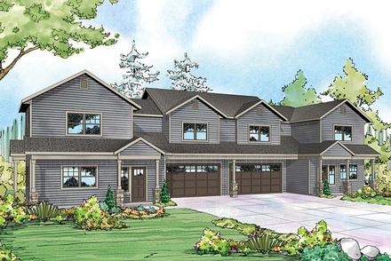 Multi-Family Plan 41260 Elevation