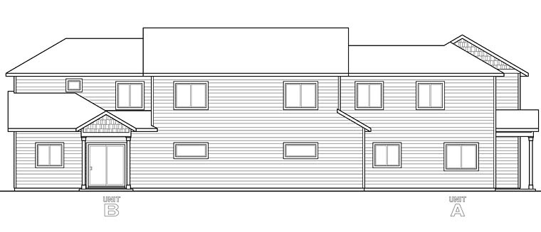 Contemporary Cottage Country Rear Elevation of Plan 41260