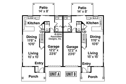 Multi-Family Plan 41261 First Level Plan