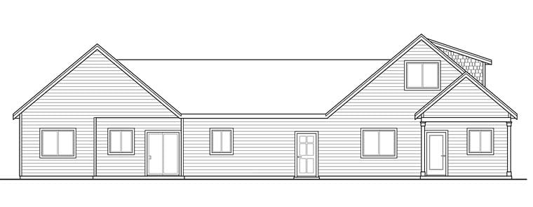 Cottage Country Craftsman Rear Elevation of Plan 41262