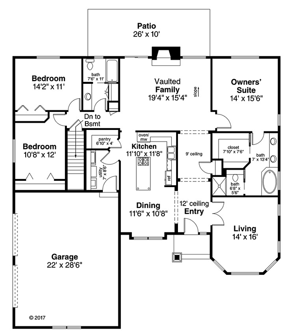 Bungalow Cottage Traditional Level One of Plan 41267