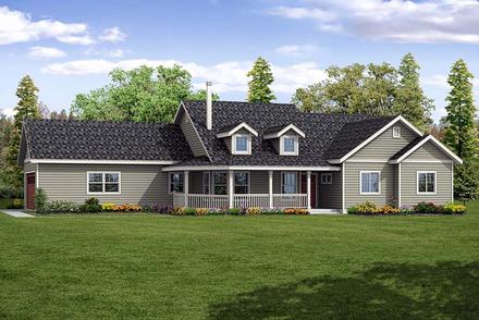 Country Ranch Traditional Elevation of Plan 41268