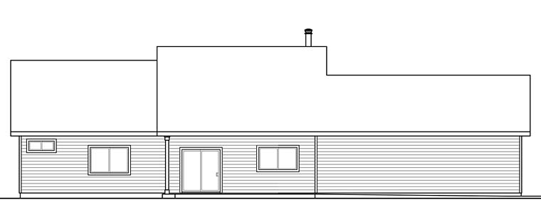 Country Ranch Traditional Rear Elevation of Plan 41268