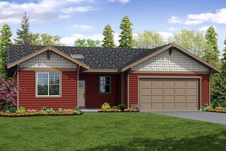 Cottage Country Ranch Southern Traditional Elevation of Plan 41270