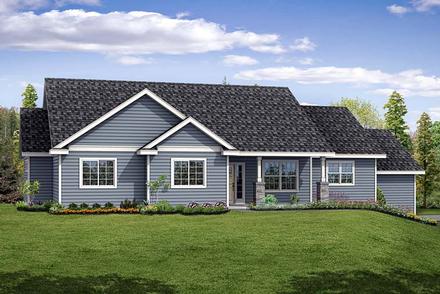 Contemporary Country Ranch Traditional Elevation of Plan 41271