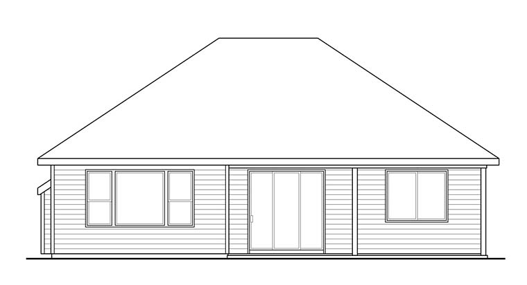 Cottage Country Traditional Rear Elevation of Plan 41272