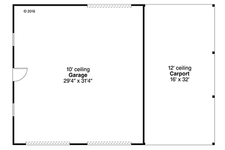 Garage Plan 41273 - 3 Car Garage First Level Plan