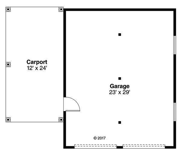 Garage Plan 41275 - 3 Car Garage Level One