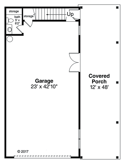 Country, Southern, Traditional 2 Car Garage Plan 41277 First Level Plan