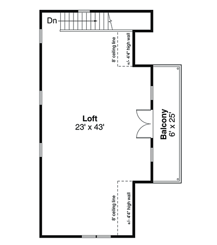 Country, Southern, Traditional 2 Car Garage Plan 41277 Second Level Plan