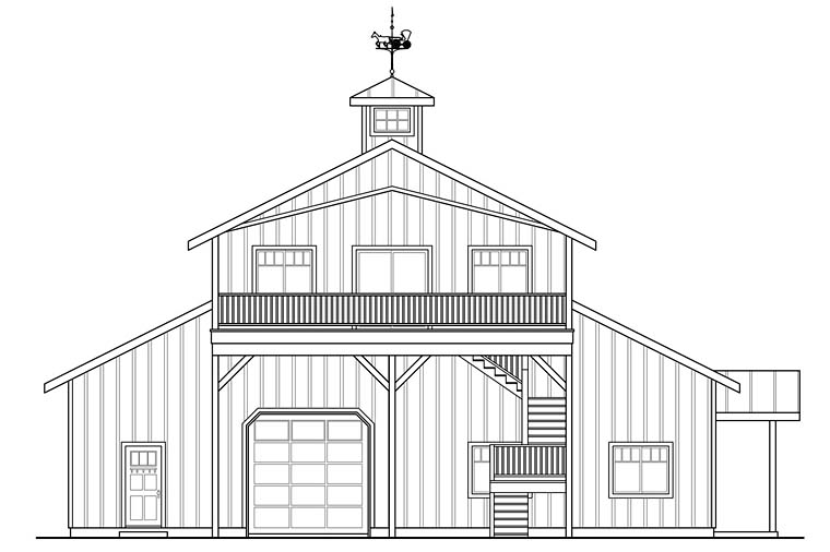 Country Southern Rear Elevation of Plan 41279