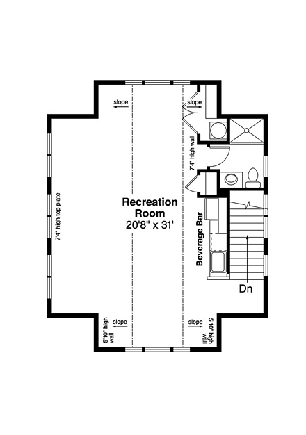 Garage Plan 41281 - 2 Car Garage Apartment Second Level Plan