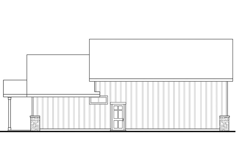 Craftsman Rear Elevation of Plan 41282