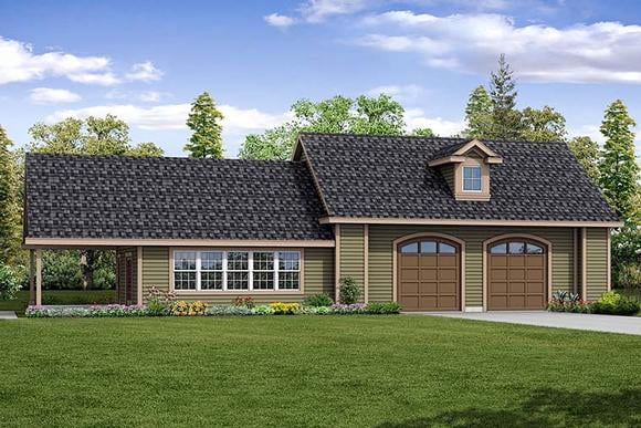 Garage Plan 41283 - 2 Car Garage Elevation