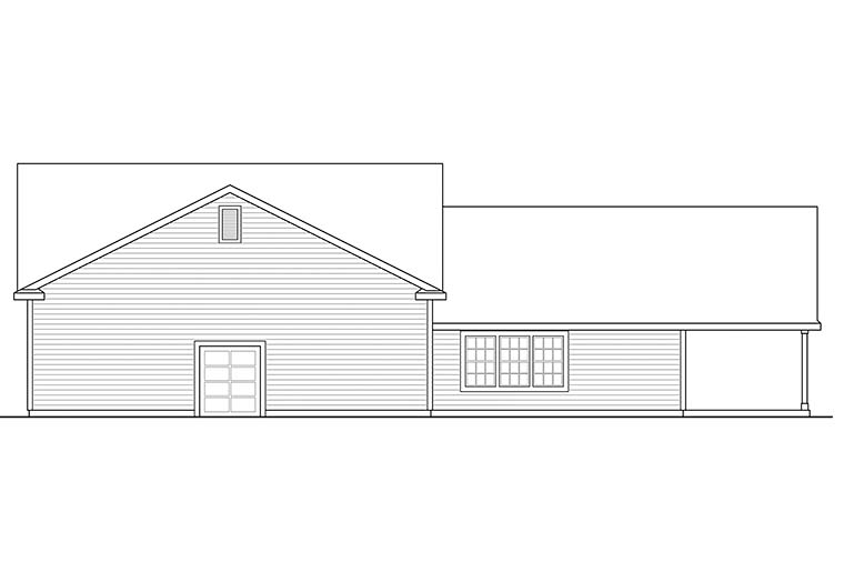 Ranch Traditional Rear Elevation of Plan 41283