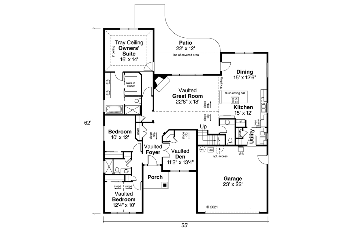 Country Ranch Traditional Level One of Plan 41285