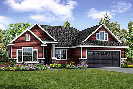 Country Ranch Traditional Elevation of Plan 41285