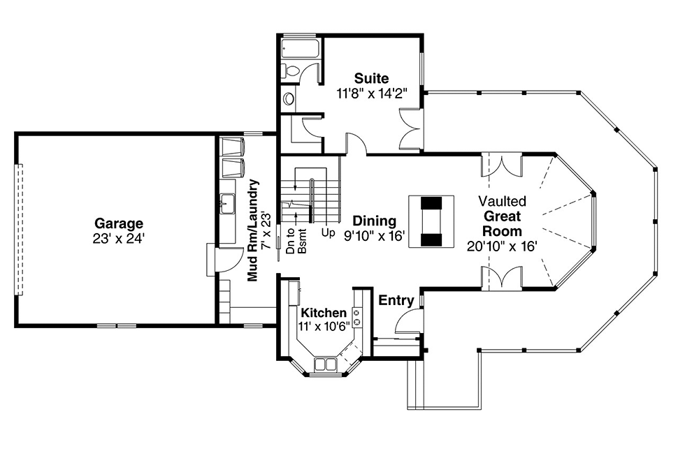 Coastal Cottage Country Level One of Plan 41287