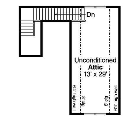 Garage Plan 41289 - 2 Car Garage Second Level Plan