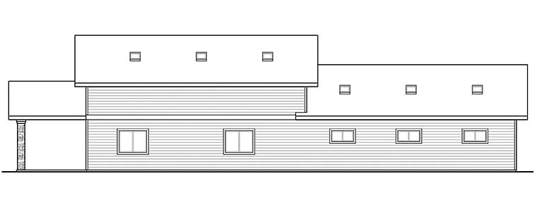 Country Southern Rear Elevation of Plan 41290