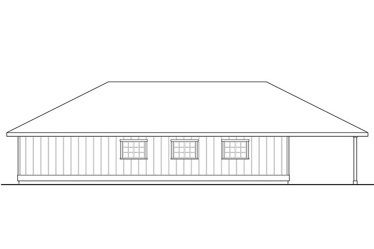 Traditional Rear Elevation of Plan 41295
