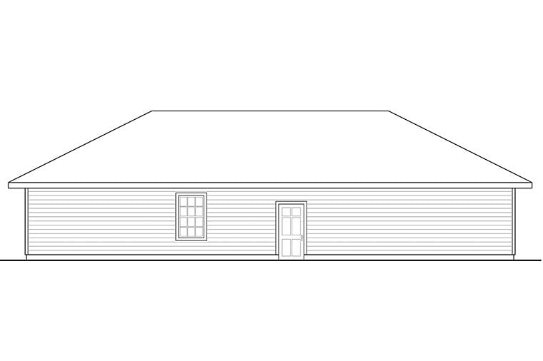 Country Rear Elevation of Plan 41297