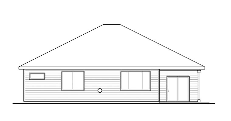 Ranch Traditional Rear Elevation of Plan 41299