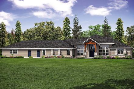 Contemporary Country Craftsman Elevation of Plan 41300