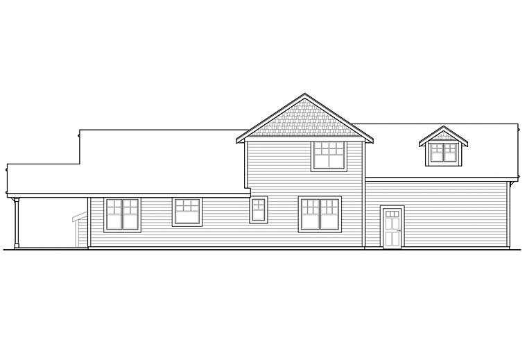 Country Traditional Rear Elevation of Plan 41301