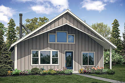 Cabin Contemporary Elevation of Plan 41302