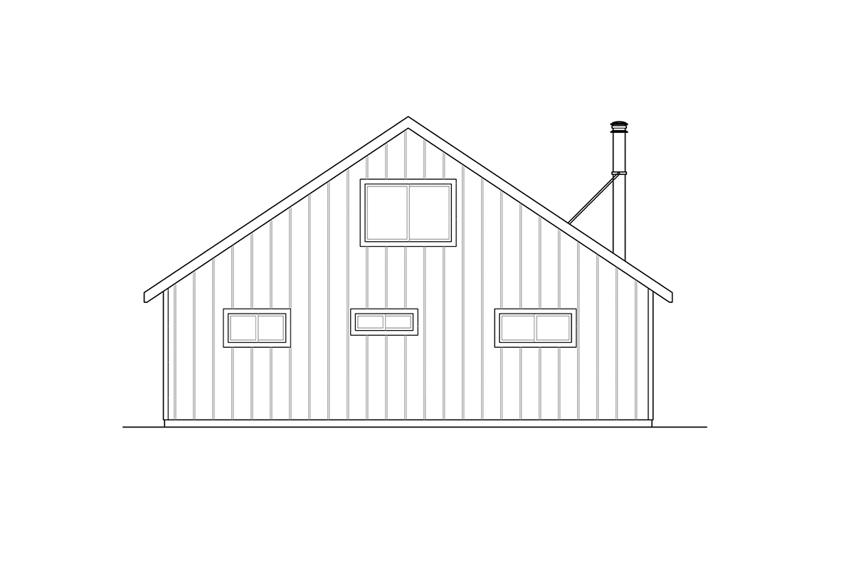 Cabin Contemporary Rear Elevation of Plan 41302