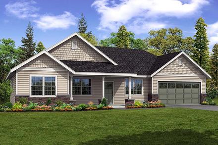 Country Craftsman Ranch Elevation of Plan 41303