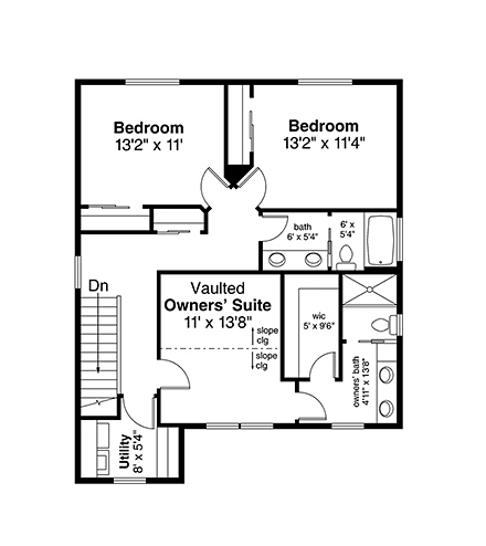 House Plan 41304 Second Level Plan