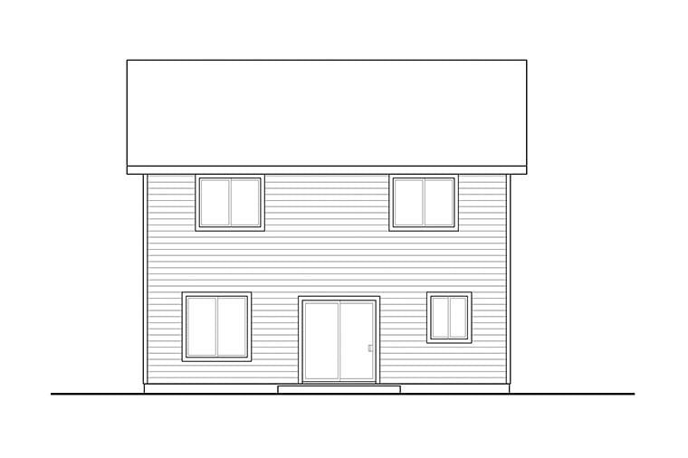 Country Traditional Rear Elevation of Plan 41304