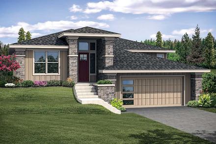 Contemporary Craftsman Modern Elevation of Plan 41305