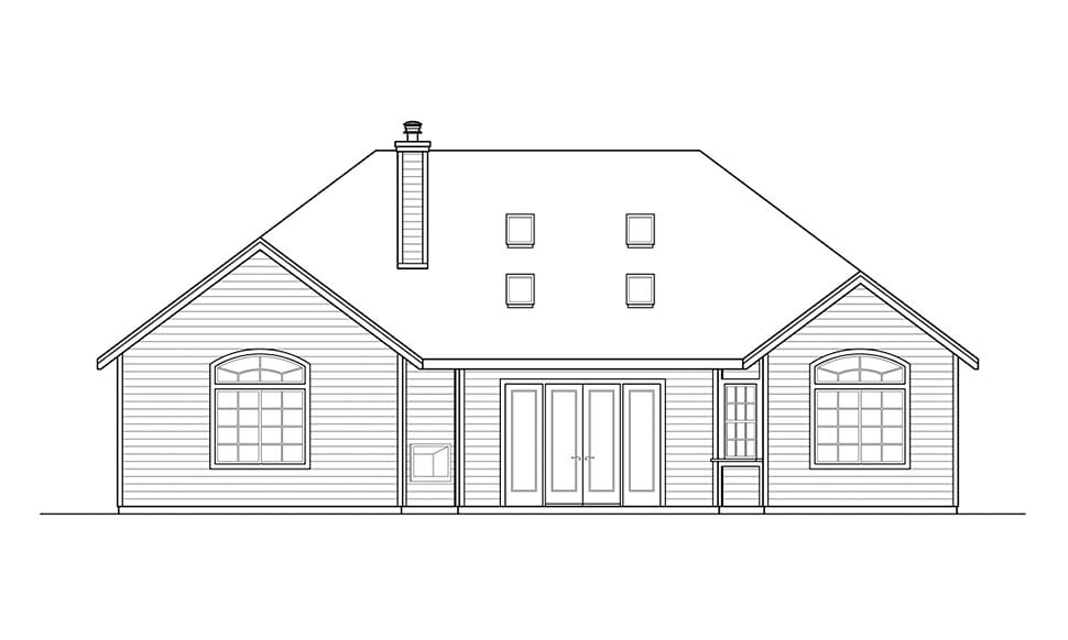 Ranch Traditional Rear Elevation of Plan 41307