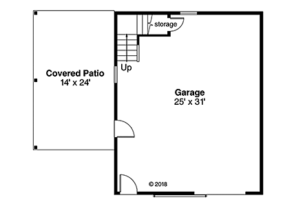 Garage Plan 41314 - 2 Car Garage First Level Plan