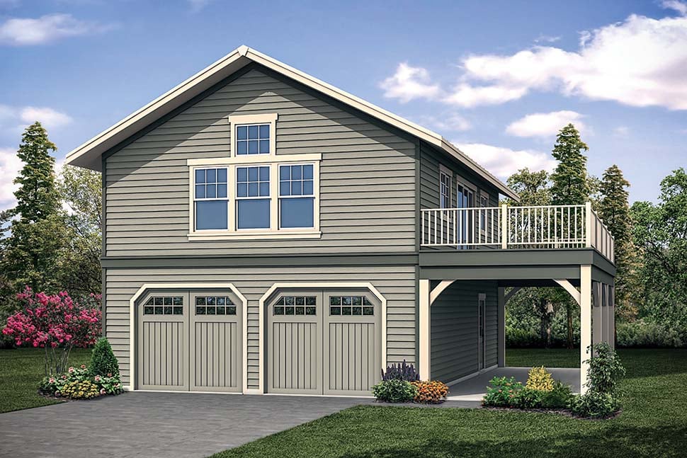 Garage Plan 41315 2 Car Apartment, Two Story Garage With Apartment Plans