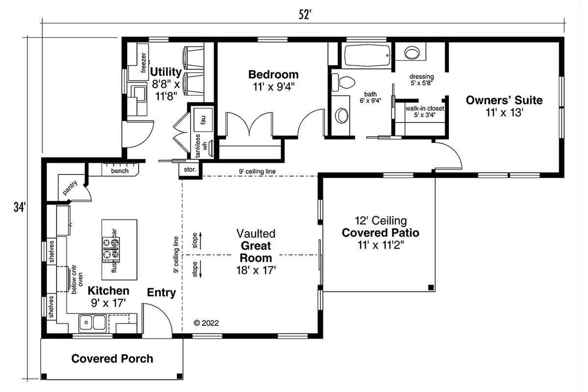 Cabin Country Traditional Level One of Plan 41317