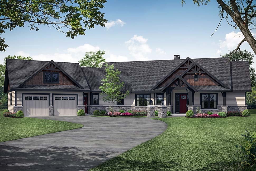 House Plan 41321 Craftsman Style With 2652 Sq Ft 3 Bed 2 Bath