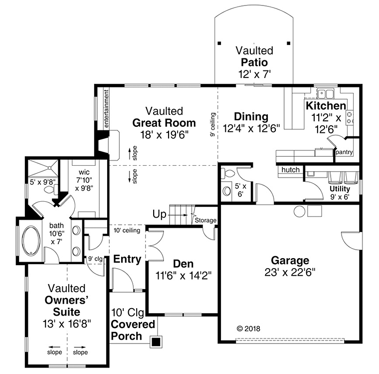 Country Craftsman Traditional Level One of Plan 41323