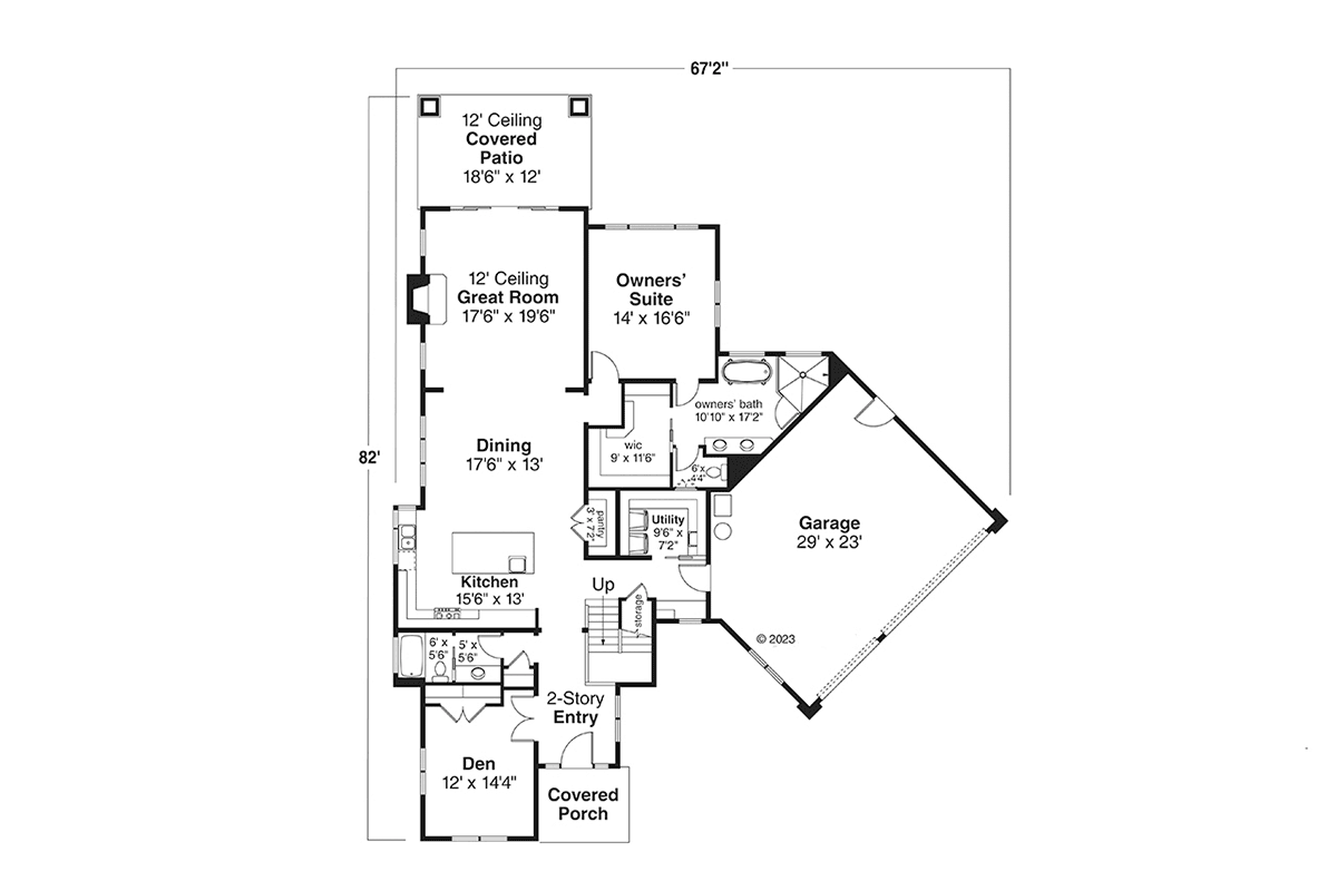Contemporary Modern Prairie Style Level One of Plan 41324