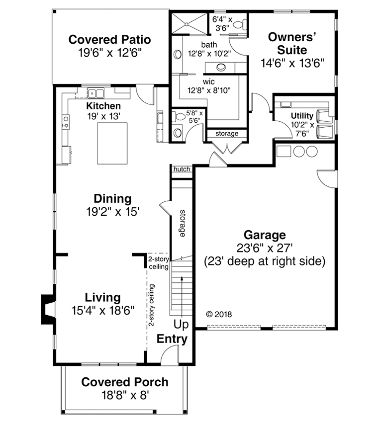Farmhouse Traditional Level One of Plan 41325