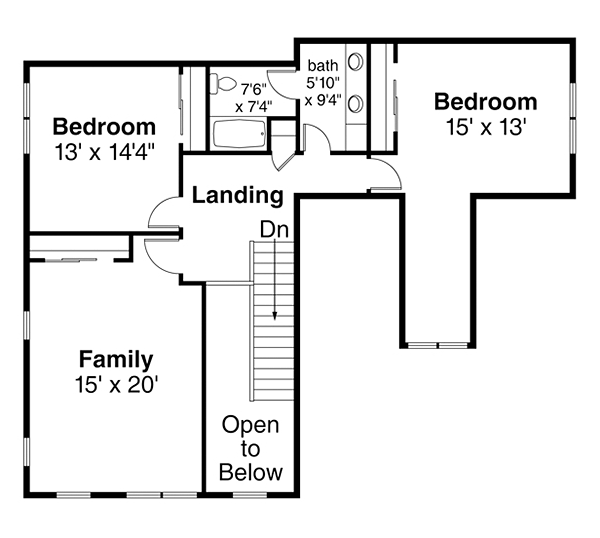 Farmhouse Traditional Level Two of Plan 41325