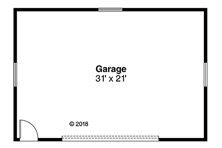 Garage Plan 41327 - 2 Car Garage First Level Plan